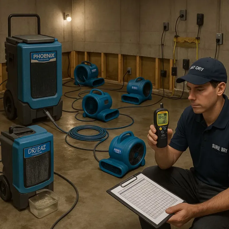 Structural Drying and Dehumidification process in Island City, OR